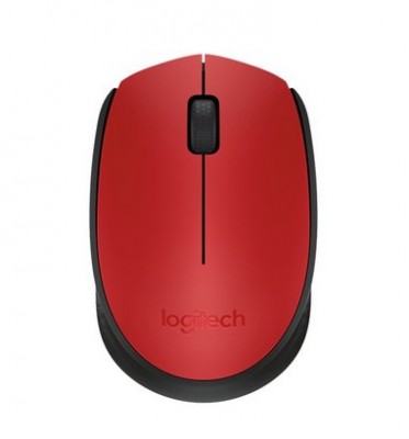 *Mouse Logitech M170 Inalámbrico, Color Negro con Rojo