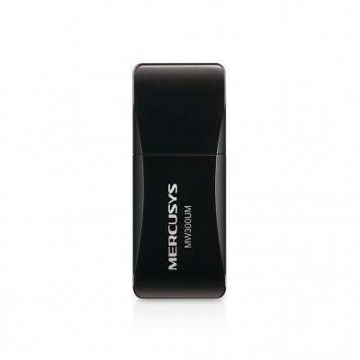 *Adadptador Mini USB 2.0 MERCUSYS MW300UM, Negro, 300 Mbit/s COPIA