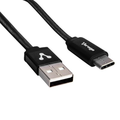 Cable USB Tipo C VORAGO CAB-123 1 mt Carga Rápida Macho/Macho 1 m Negro
